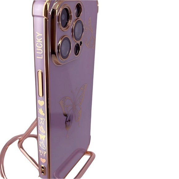 Butterfly Bling:‎ Classic Luxury Designer Square Case for iPhone 14 Pro - Picture 3 of 5